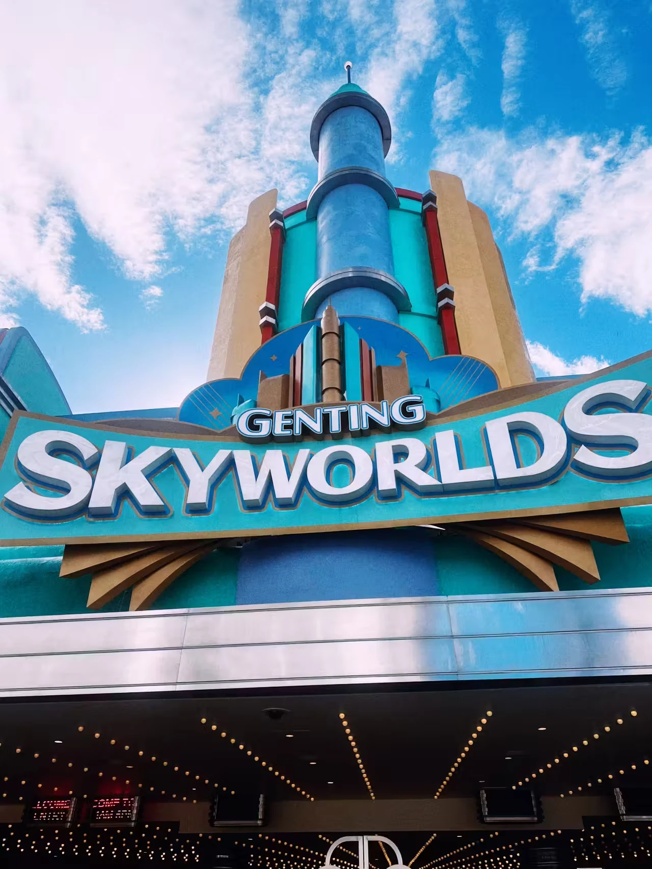 The Genting SkyWorlds entrance sign